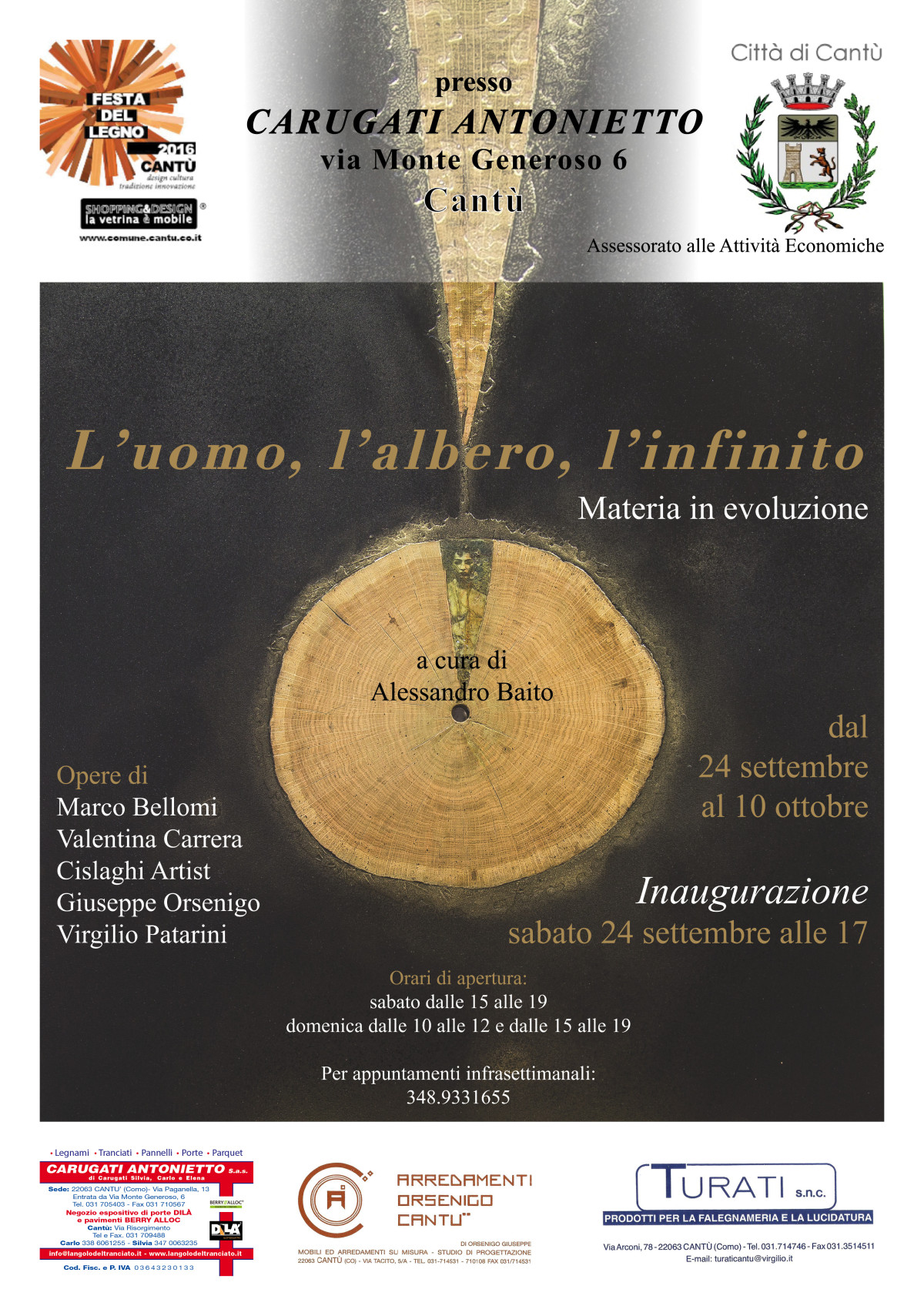 L’UOMO – L’ALBERO  – L’INFINITO” a cura di A. Baito